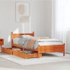 Estructura de cama sin colchón madera maciza marrón 75x190 cm