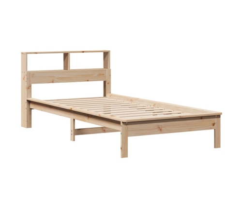 Cama con estantería sin colchón madera maciza de pino 100x200cm