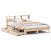 Cama con estantería sin colchón madera maciza de pino 140x190cm