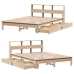Cama con estantería sin colchón madera maciza de pino 140x190cm
