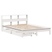 Cama con estantería sin colchón madera maciza blanca 140x190 cm