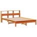 Cama con estantería sin colchón madera maciza marrón 140x190 cm