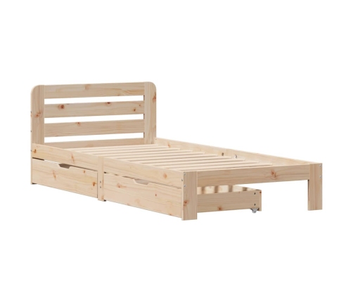 Estructura de cama sin colchón madera maciza de pino 90x200 cm