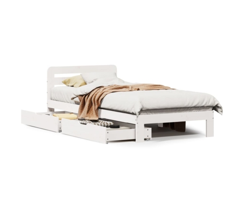 Estructura de cama sin colchón madera de pino blanca 90x200 cm