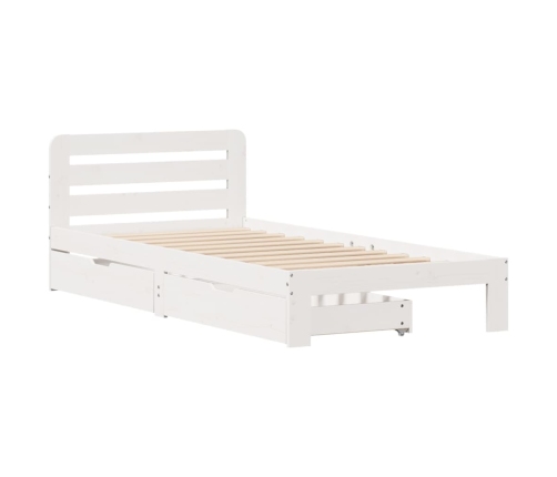 Estructura de cama sin colchón madera de pino blanca 90x200 cm