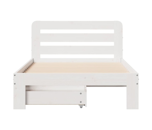 Estructura de cama sin colchón madera de pino blanca 90x200 cm