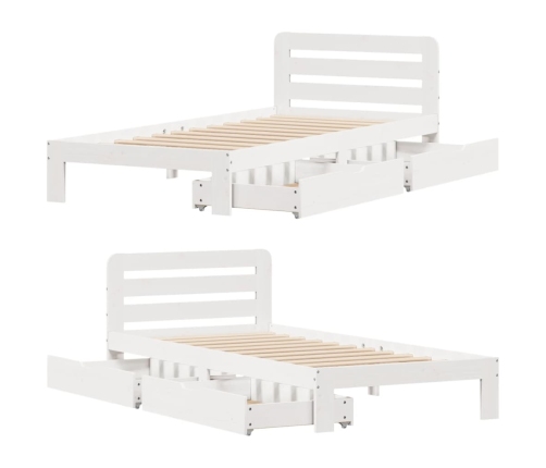 Estructura de cama sin colchón madera de pino blanca 90x200 cm