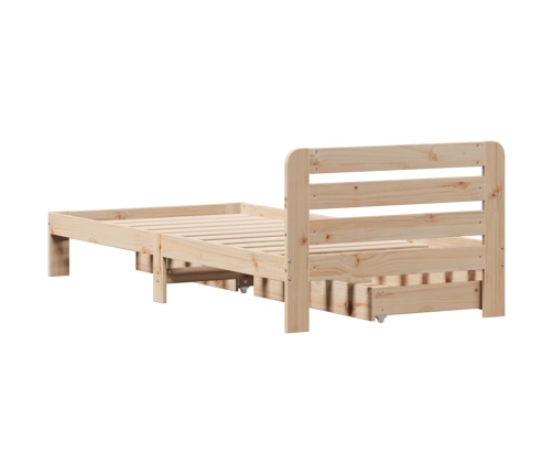 Estructura de cama sin colchón madera maciza de pino 100x200 cm