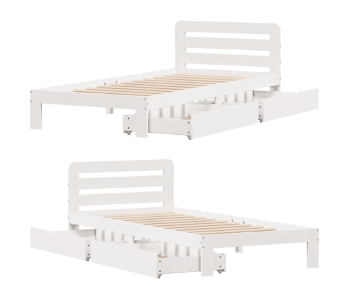 Estructura cama sin colchón madera maciza pino blanca 100x200cm