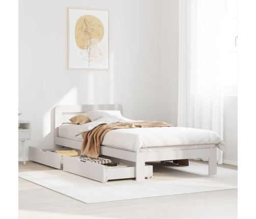 Estructura cama sin colchón madera maciza pino blanca 100x200cm