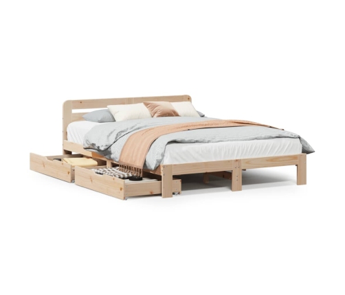 Estructura de cama sin colchón madera de pino maciza 120x200 cm