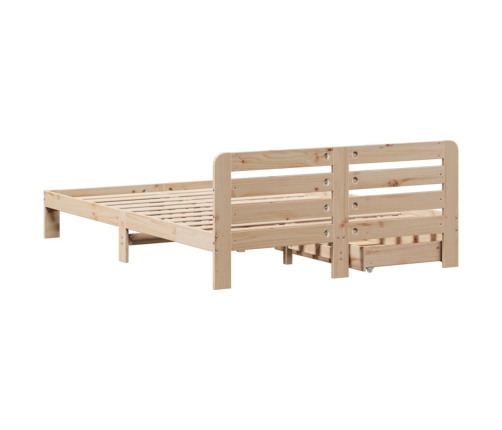 Estructura de cama sin colchón madera de pino maciza 120x200 cm