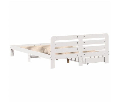 Estructura de cama sin colchón madera de pino blanca 150x200 cm