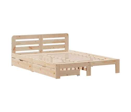 Estructura de cama sin colchón madera maciza de pino 160x200 cm