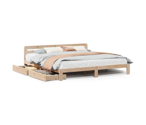 Estructura de cama sin colchón madera maciza de pino 180x200 cm