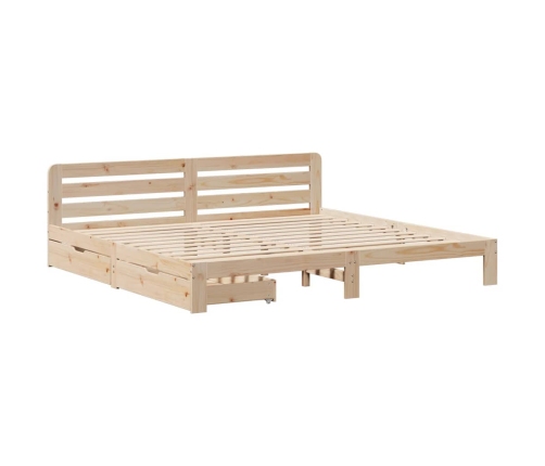 Estructura de cama sin colchón madera maciza de pino 180x200 cm