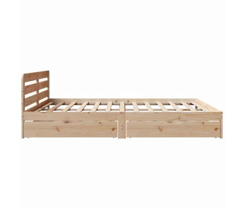 Estructura de cama sin colchón madera maciza de pino 180x200 cm