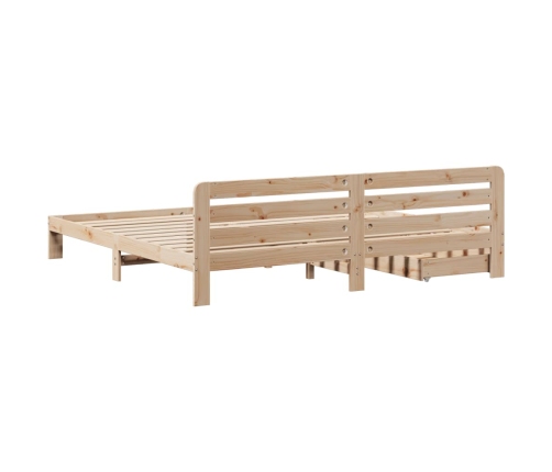 Estructura de cama sin colchón madera maciza de pino 180x200 cm