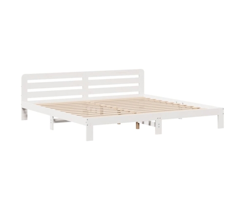 Cama sin colchón madera maciza de pino blanca 180x200 cm