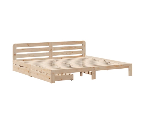 Estructura de cama sin colchón madera maciza de pino 200x200 cm