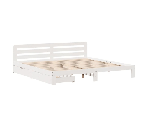 Estructura de cama sin colchón madera maciza blanca 200x200 cm