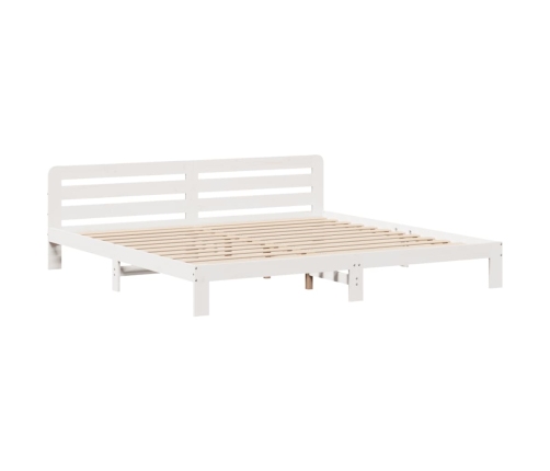 Estructura de cama sin colchón madera maciza blanca 200x200 cm