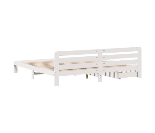 Estructura de cama sin colchón madera maciza blanca 200x200 cm