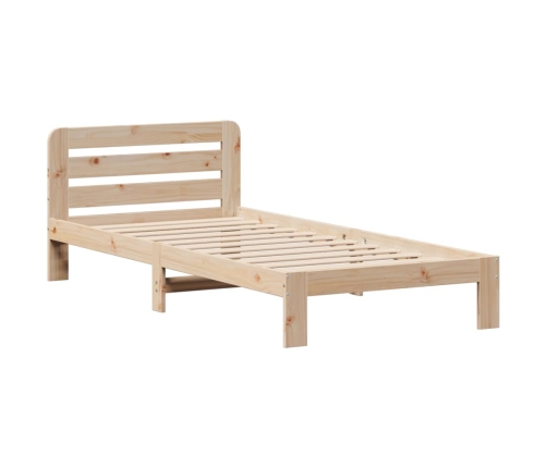 Estructura de cama sin colchón madera maciza pino 75x190 cm