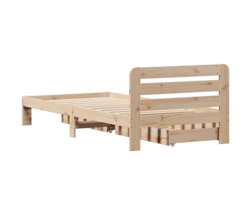 Estructura de cama sin colchón madera maciza pino 75x190 cm