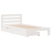 Estructura de cama sin colchón madera maciza blanca 75x190 cm