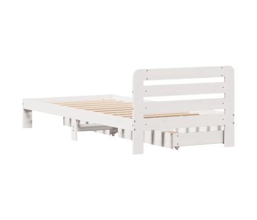 Estructura de cama sin colchón madera maciza blanca 90x190 cm