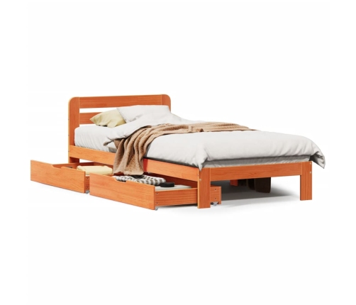 Estructura de cama sin colchón madera maciza marrón 90x190 cm