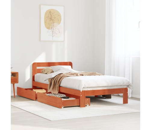 Estructura de cama sin colchón madera maciza marrón 90x190 cm