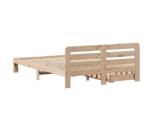 Estructura de cama sin colchón madera maciza de pino 120x190 cm