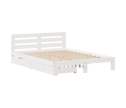 Estructura de cama sin colchón madera maciza blanca 120x190 cm