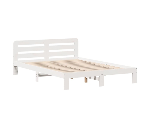 Estructura de cama sin colchón madera maciza blanca 120x190 cm