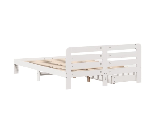 Estructura de cama sin colchón madera maciza blanca 120x190 cm