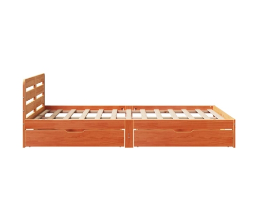 Estructura de cama sin colchón madera maciza marrón 120x190 cm