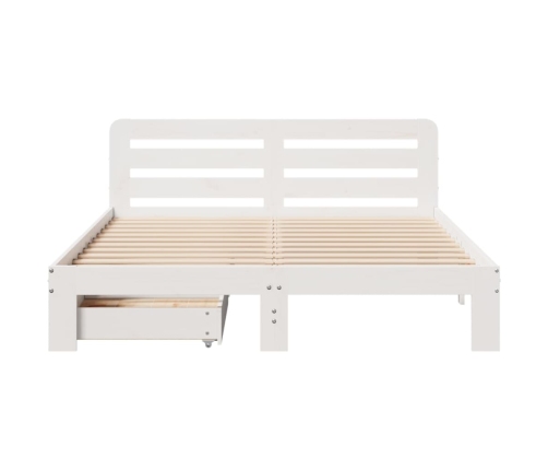 Estructura de cama sin colchón madera de pino blanco 135x190 cm