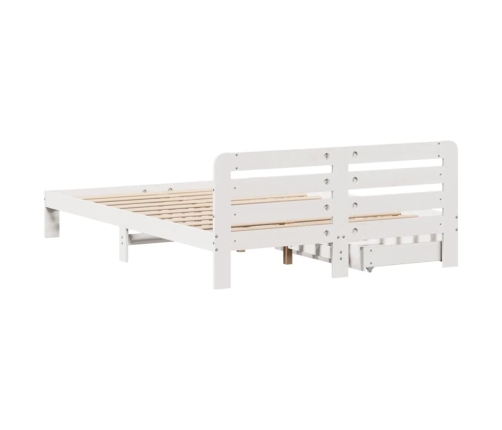 Estructura de cama sin colchón madera de pino blanco 135x190 cm