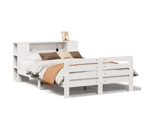 Estructura de cama sin colchón madera de pino blanca 120x200 cm