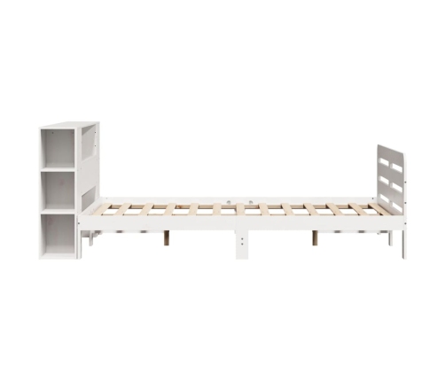 Estructura de cama sin colchón madera de pino blanca 120x200 cm