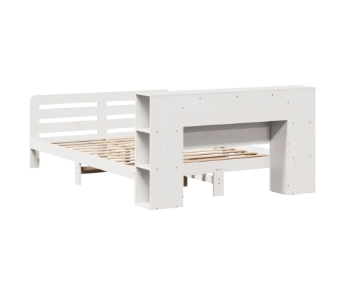 Estructura de cama sin colchón madera de pino blanca 120x200 cm