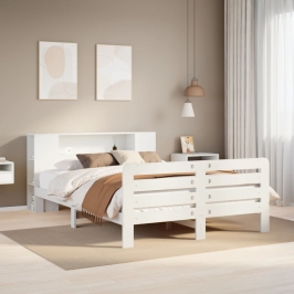 Estructura de cama sin colchón madera de pino blanca 120x200 cm