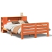 Cama sin colchón madera maciza de pino marrón cera 140x200 cm