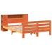 Cama sin colchón madera maciza de pino marrón cera 140x200 cm