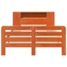 Cama sin colchón madera maciza de pino marrón cera 140x200 cm