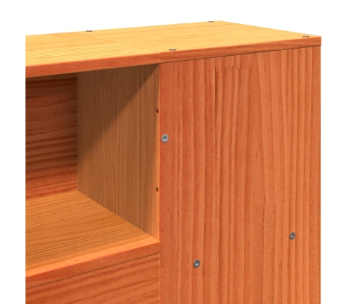 Cama sin colchón madera maciza de pino marrón cera 140x200 cm
