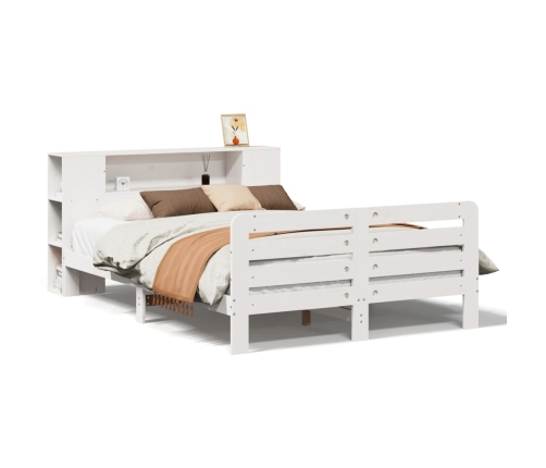 Estructura de cama sin colchón madera de pino blanca 150x200 cm