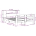 Estructura de cama sin colchón madera de pino blanca 150x200 cm